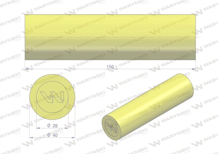 Amortyzator poliuretanowy walec 40x150 WARYŃSKI ( sprzedawane po 4 )