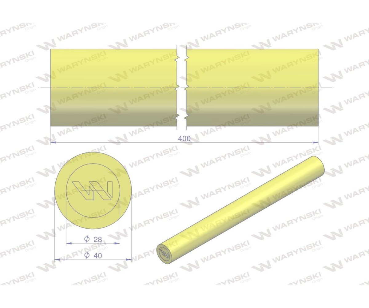 Amortyzator poliuretanowy walec 40x400 WARYŃSKI ( sprzedawane po 4 )