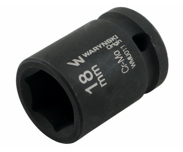 Nasadka udarowa sześciokątna 1/2". 18 mm. CrMo. DIN 3129. Waryński