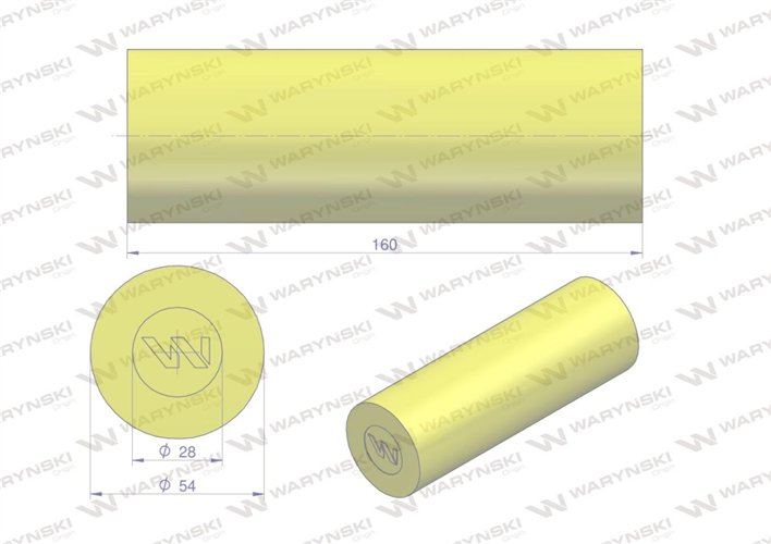 Amortyzator poliuretanowy walec 54x160 WARYŃSKI ( sprzedawane po 4 )
