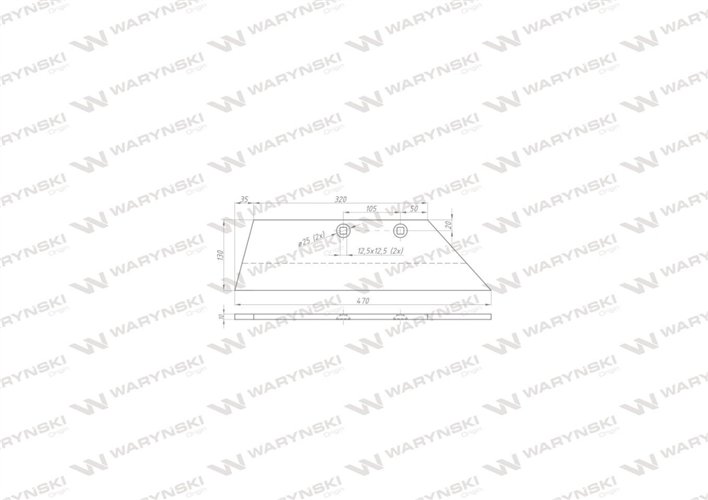 Lemiesz prawy 16" zastosowanie WG 100 B R Lemken Pług stal borowa WARYŃSKI