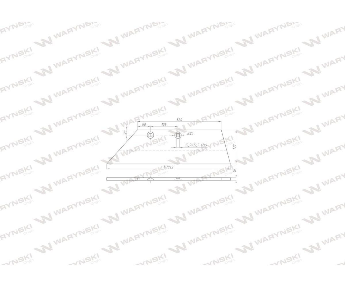 Lemiesz lewy 16" zastosowanie WG 100 B L Lemken Pług stal borowa WARYŃSKI