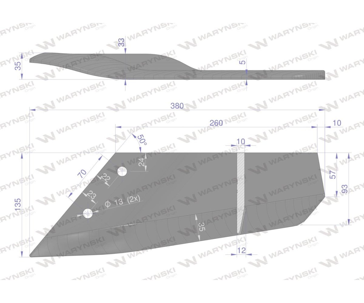 Lemiesz wygięty długi lewy zastosowanie Lemken Smaragd Napawane Waryński