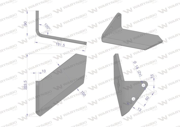 Lemiesz agregatu podorywkowego szeroki lewy zastosowanie Horsch Terrano stal borowa Waryński