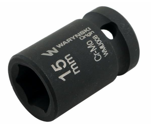 Nasadka udarowa sześciokątna 1/2". 15 mm. CrMo. DIN 3129. Waryński