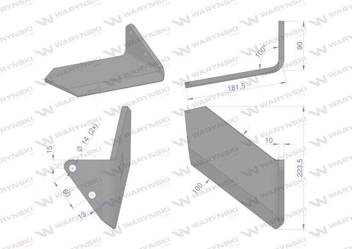 Lemiesz agregatu podorywkowego szeroki prawy zastosowanie Horsch Terrano stal borowa Waryński