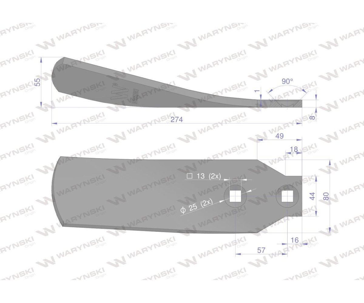 Osłona grządzieli krótka prawa zastosowanie Horsch Terrano stal borowa Waryński