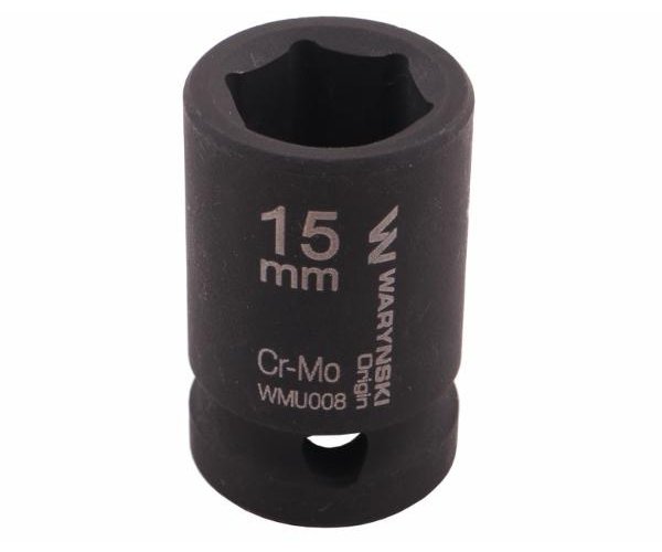 Nasadka udarowa sześciokątna 1/2". 15 mm. CrMo. DIN 3129. Waryński