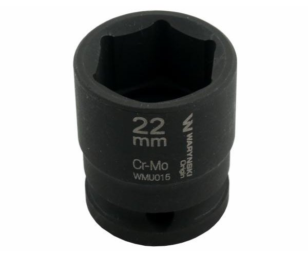 Nasadka udarowa sześciokątna 1/2". 22 mm. CrMo. DIN 3129. Waryński