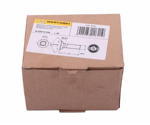 Śruba kpl. płużna podsadzana D 608 M12x25 mm kl.10.9 Waryński ( sprzedawane po 25 )