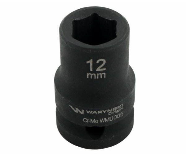 Nasadka udarowa sześciokątna 1/2". 12 mm. CrMo. DIN 3129. Waryński
