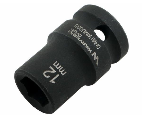 Nasadka udarowa sześciokątna 1/2". 12 mm. CrMo. DIN 3129. Waryński