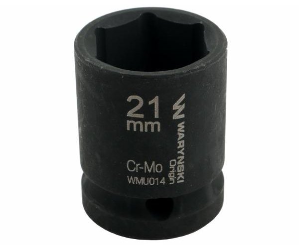 Nasadka udarowa sześciokątna 1/2". 21 mm. CrMo. DIN 3129. Waryński
