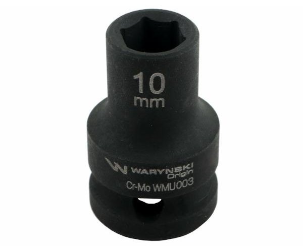 Nasadka udarowa sześciokątna 1/2". 10 mm. CrMo. DIN 3129. Waryński