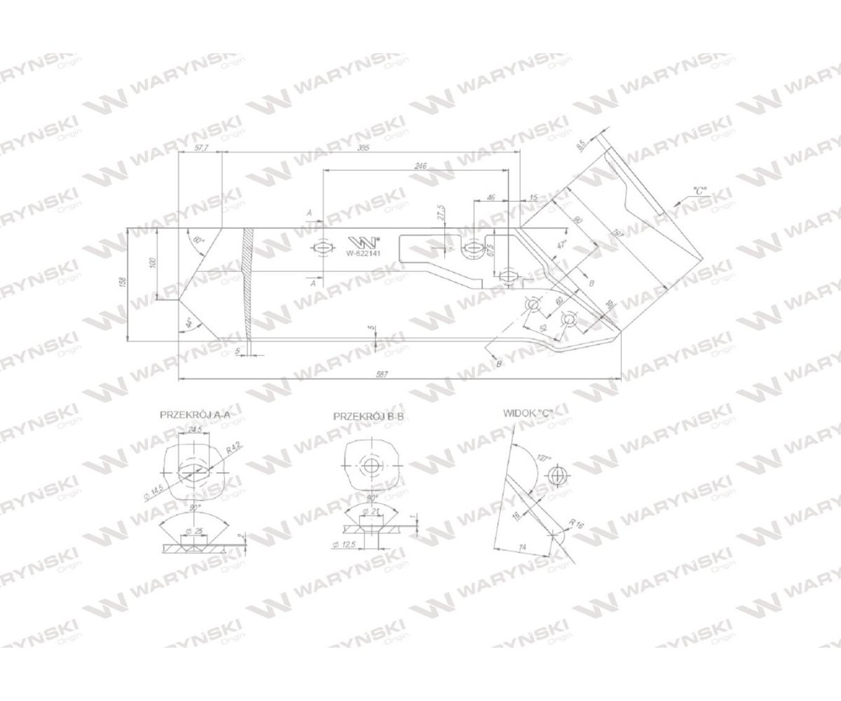 Eurolemiesz lewy 14" 622141 zastosowanie Kuhn Losange Waryński