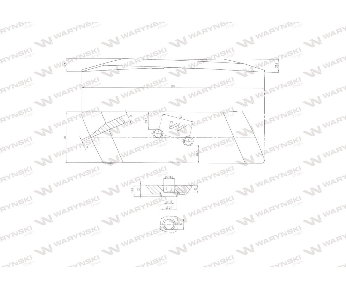 Dłuto lewe , nakładka lemiesza obracalna lewa proste 622181 zastosowanie Kuhn Waryński