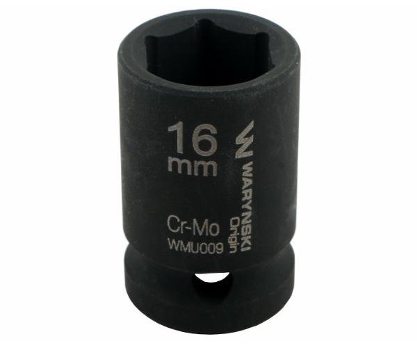Nasadka udarowa sześciokątna 1/2". 16 mm. CrMo. DIN 3129. Waryński