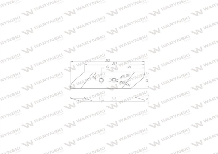 Dłuto, nakładka lemiesza obracalna prawa zastosowanie Vogel&Noot PK801101 Pług stal borowa WARYŃSKI