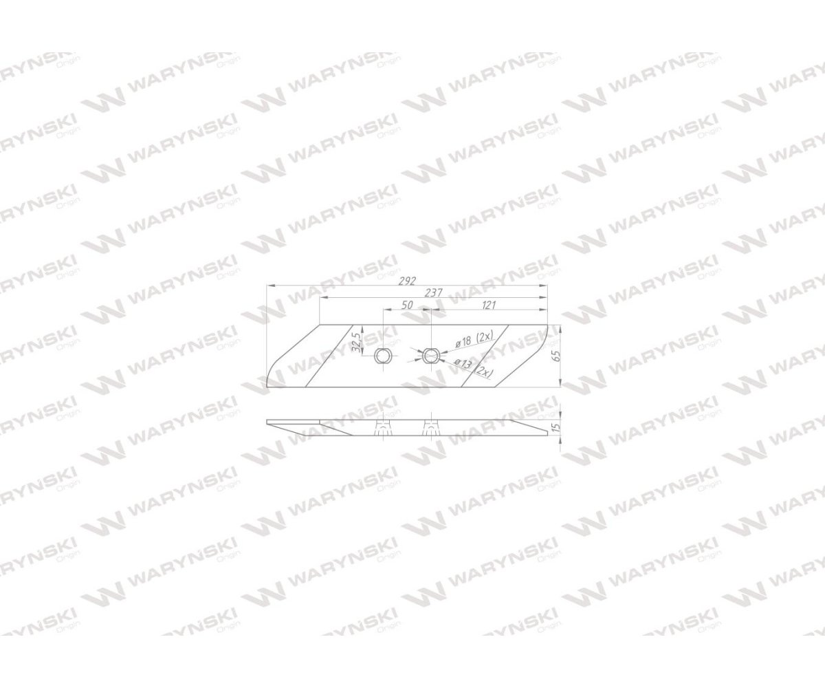 Dłuto, nakładka lemiesza obracalna prawa zastosowanie Vogel&Noot PK801101 Pług stal borowa WARYŃSKI