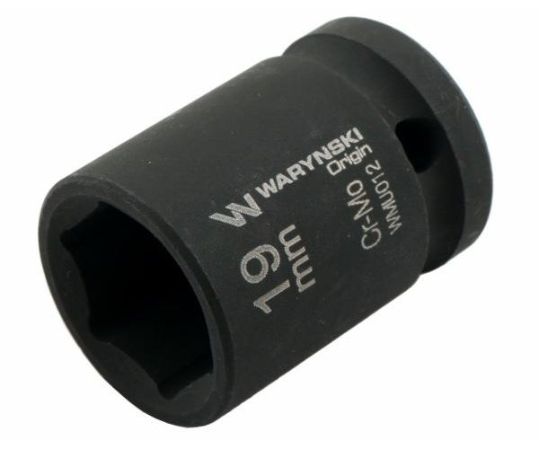 Nasadka udarowa sześciokątna 1/2". 19 mm. CrMo. DIN 3129. Waryński