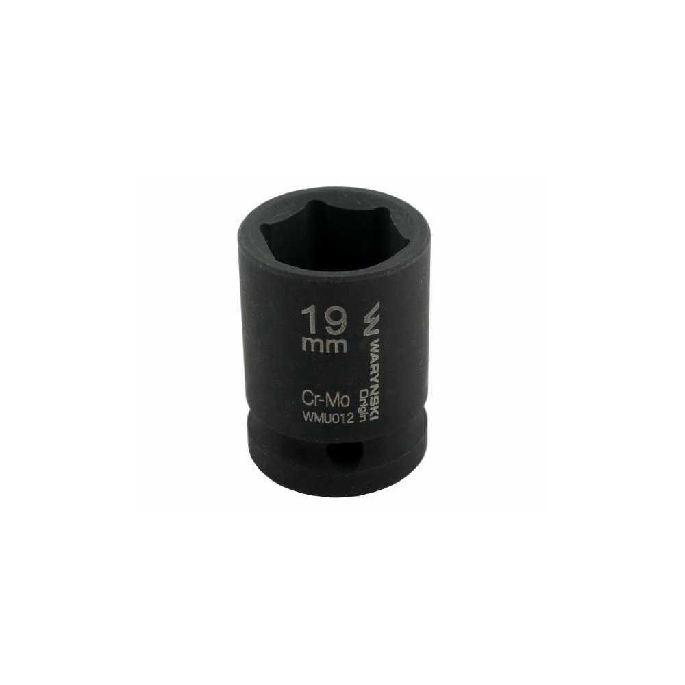 Nasadka udarowa sześciokątna 1/2". 19 mm. CrMo. DIN 3129. Waryński