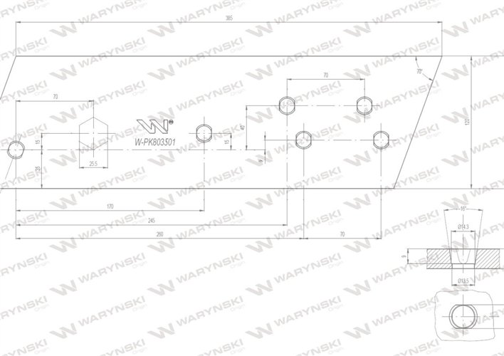 Płóz krótki lewy zastosowanie Vogel & Noot stal borowa WARYŃSKI