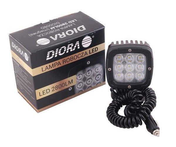 Lampa robocza aluminiowa 9-diodowa 2800Lm mocowanie magnes DIO008 LED DIORA