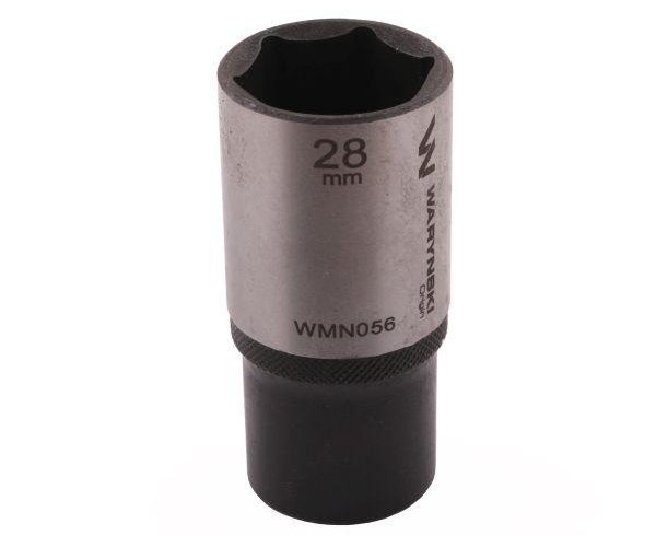 Nasadka sześciokątna 1/2". 28 mm. długa. CrV50BV30. DIN 3124. Waryński