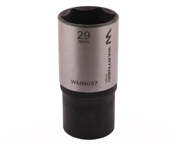 Nasadka sześciokątna 1/2". 29 mm. długa. CrV50BV30. DIN 3124. Waryński