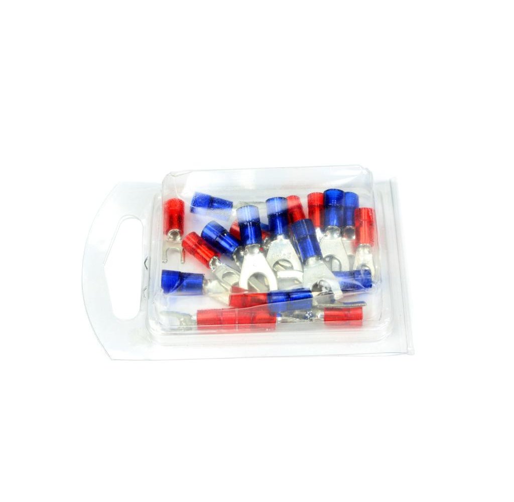 Końcówki widełkowe izolowane 1/M3,5 i 2,5/M4 (opak. 20 szt)