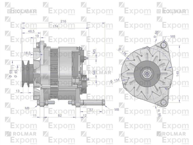 Alternator AX-230000 C-330 Nowy Typ EXPOM KWIDZYN eu