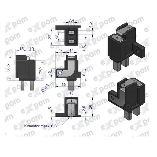 Szczotkotrzymacz ze szczotkami alternatora EX257000 A120 Bizon EXPOM KWIDZYN eu