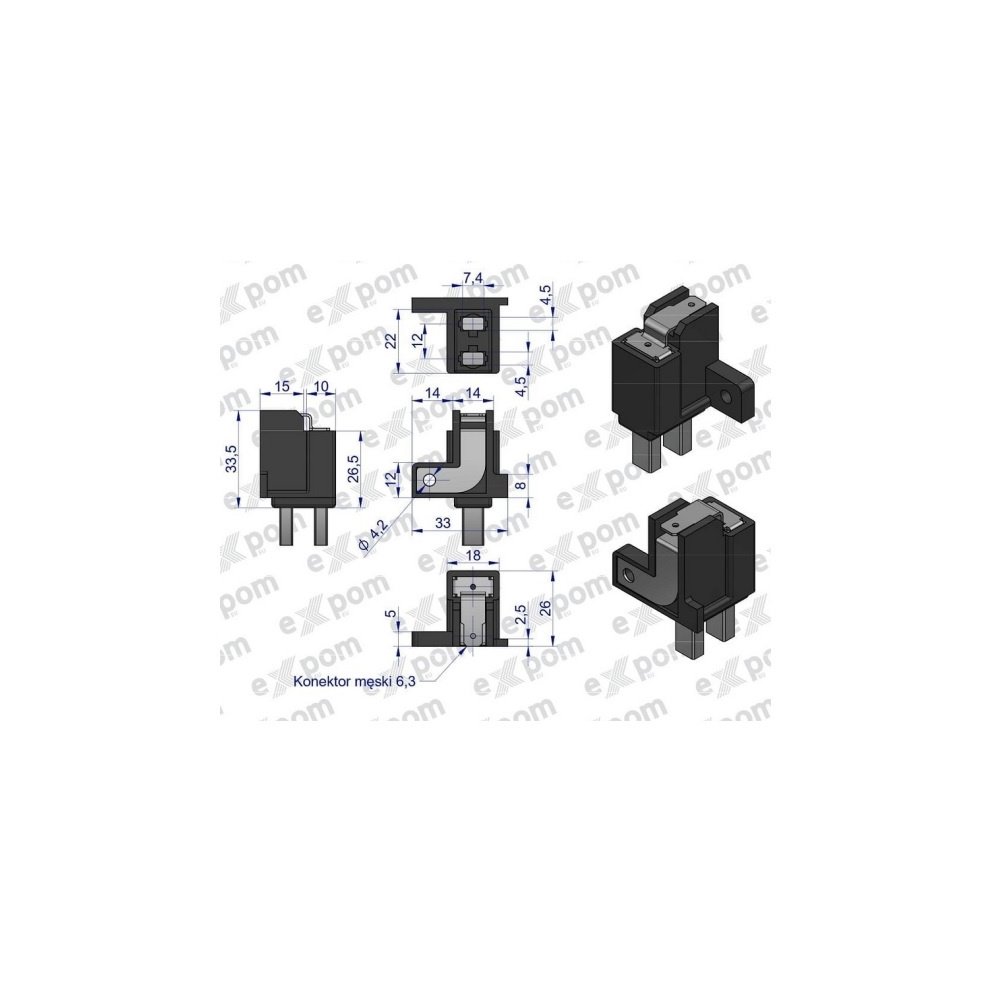 Szczotkotrzymacz ze szczotkami alternatora EX257000 A120 Bizon EXPOM KWIDZYN eu