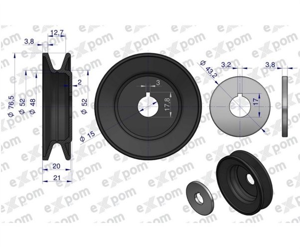 Koło pasowe alternatora EX230000EX C-330 EXPOM KWIDZYN eu