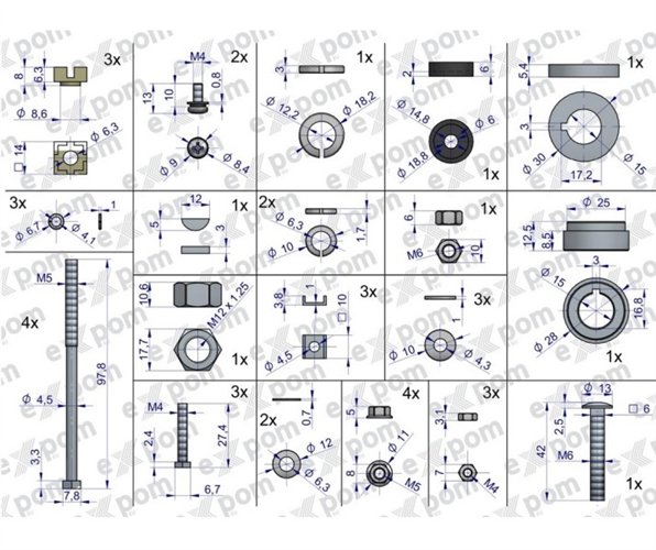 Zestaw montażowy alternatora EX230000. EX260000 C-330 C-360 EXPOM KWIDZYN eu
