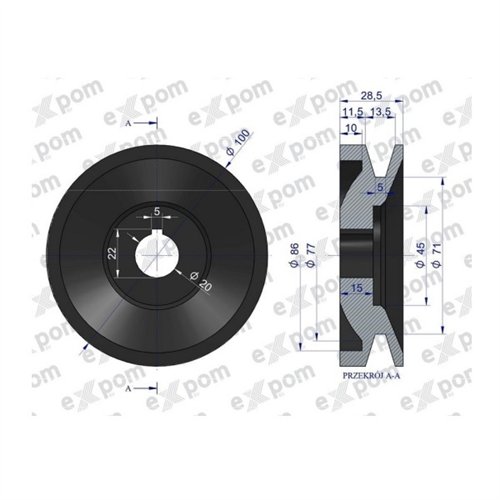 Koło pasowe alternatora EX257000 A120 Bizon EXPOM KWIDZYN eu