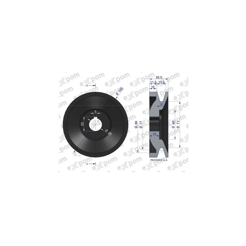 Koło pasowe alternatora EX257000 A120 Bizon EXPOM KWIDZYN eu