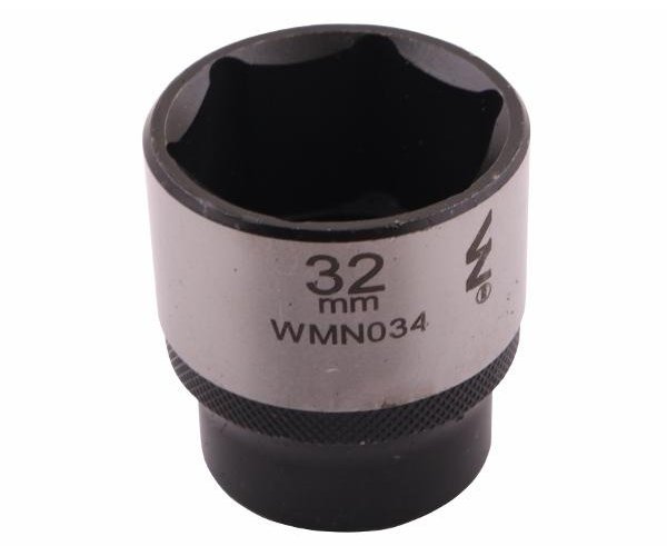 Nasadka sześciokątna 1/2". 32 mm. CrV50BV30. DIN 3124. Waryński