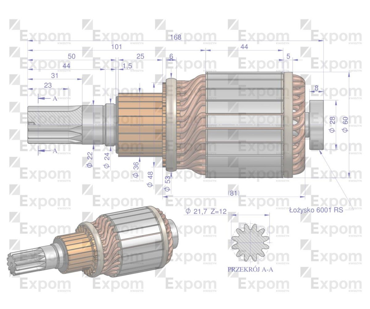 Wirnik rozrusznika typu Magneton 9142722 12V Blue Line EXPOM KWIDZYN