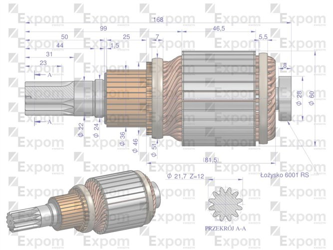 Wirnik rozrusznika typu Magneton 9172742.24V Blue Line EXPOM KWIDZYN