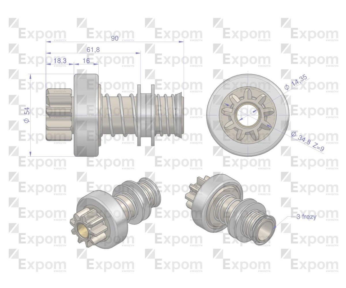 Zespół sprzęgający rozrusznika R-5C 826.700.0 EXPOM KWIDZYN eu