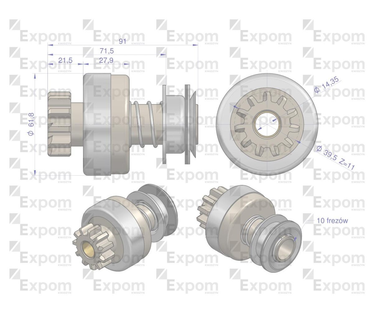 Zespół sprzęgający rozrusznika R-10A 851.700.0EX EXPOM KWIDZYN eu