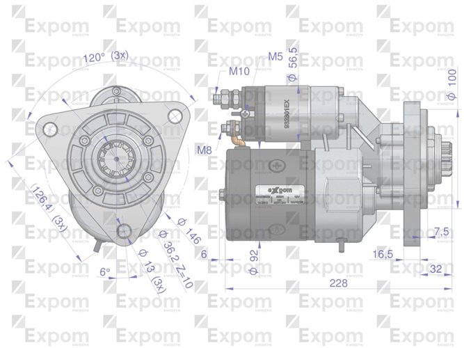 Rozrusznik z reduktorem typu Magneton T25 MTZ Blue Line EXPOM KWIDZYN