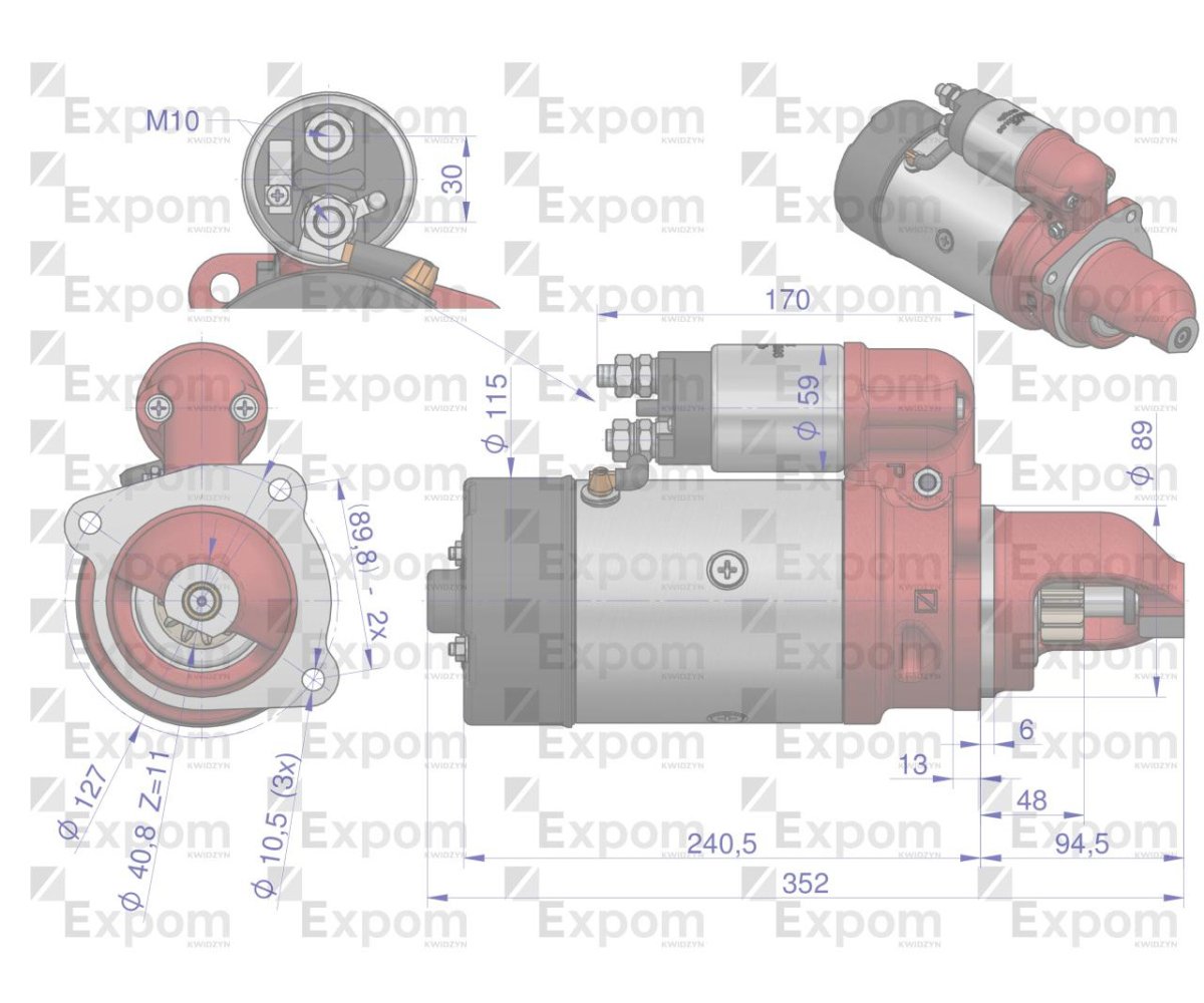 Rozrusznik R10C 24V 4.8kW STAR S200/S244/S266 EXPOM KWIDZYN eu