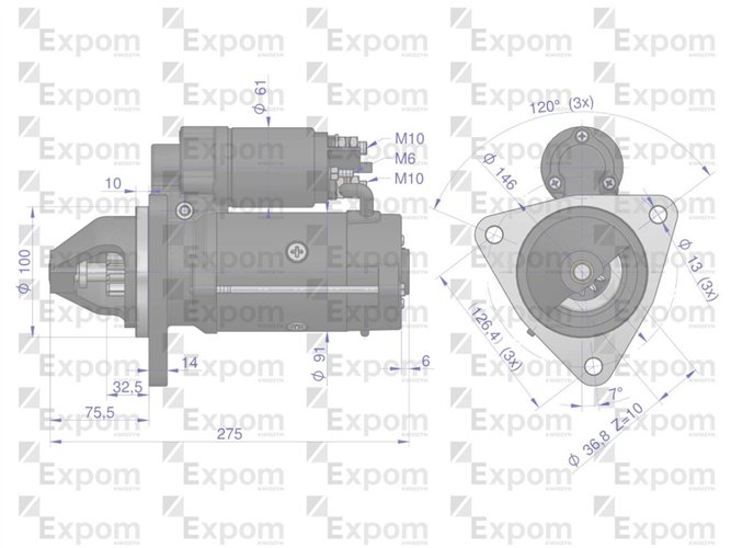 Rozrusznik 24V 3.5 kW AZE4268 Belarus EXPOM KWIDZYN eu