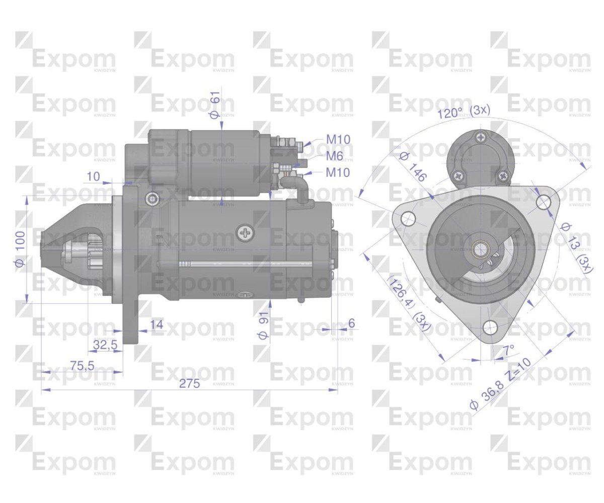 Rozrusznik 24V 3.5 kW AZE4268 Belarus EXPOM KWIDZYN eu
