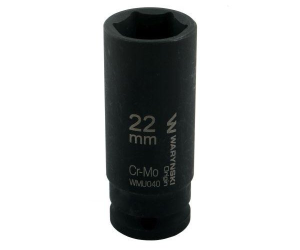 Nasadka udarowa sześciokątna długa 1/2". 22 mm. CrMo. DIN 3129. Waryński