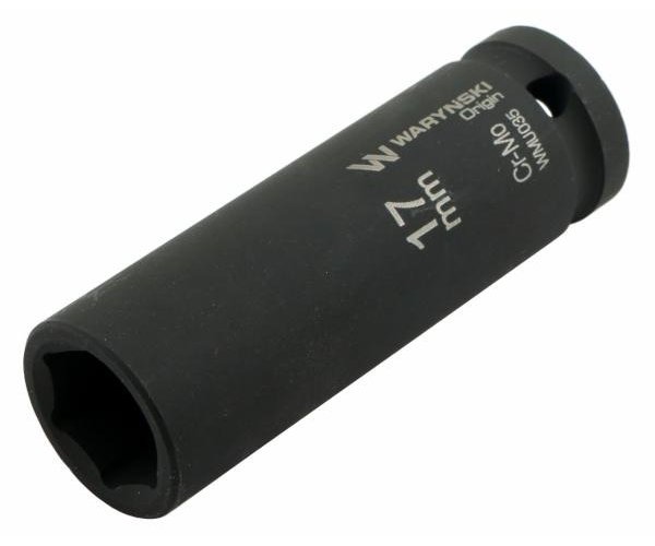 Nasadka udarowa sześciokątna długa 1/2". 17 mm. CrMo. DIN 3129. Waryński