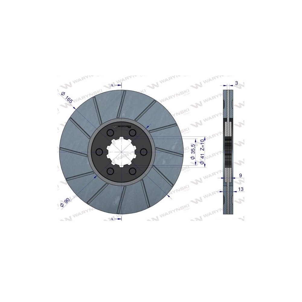 Tarcza hamulcowa 131788A1 CASE. Waryński