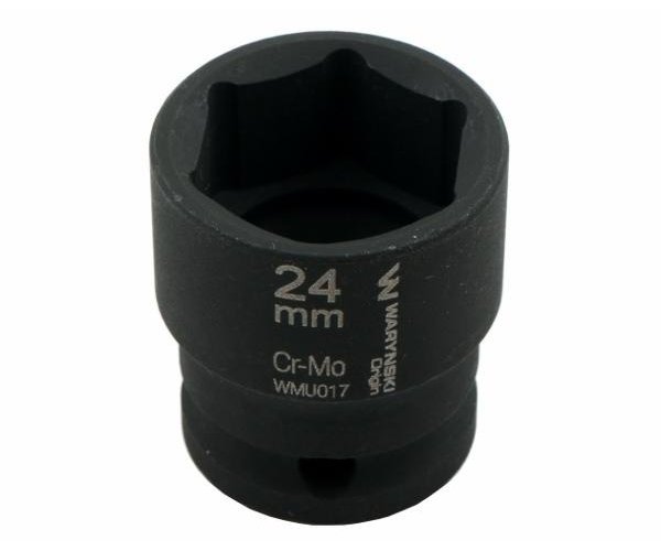 Nasadka udarowa sześciokątna 1/2". 24 mm. CrMo. DIN 3129. Waryński
